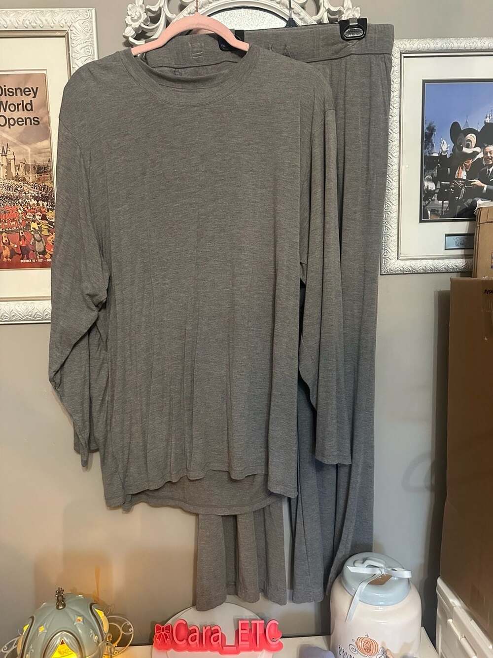 Pumiey Women's Grey Long Sleeve Loungewear Set